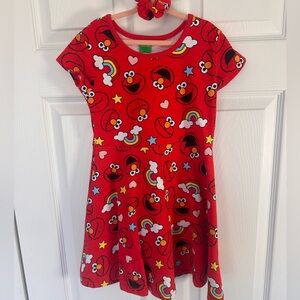 Sesame Street Elmo Dress with Matching Scrunchie